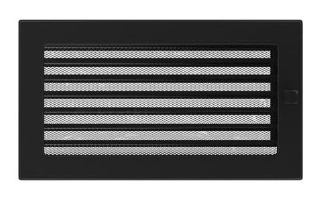 Lüftungsgitter Luftgitter mit Lamellen 17x49 cm, schwarz