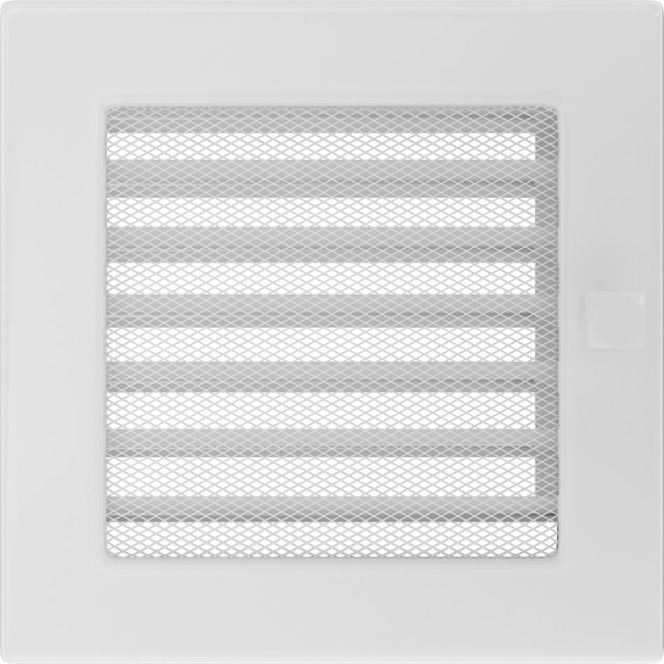 Warmluftgitter Lüftungsgitter Luftgitter Lamellengitter  verstellbar mit Gaze 17x17 cm weiss