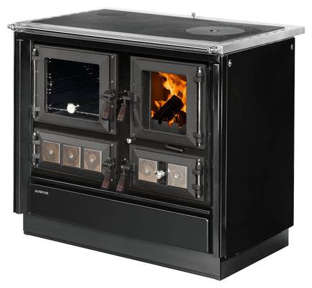 Justus Küchenofen Rustico-90 2.0 Schwarz, links | klimaworld.com