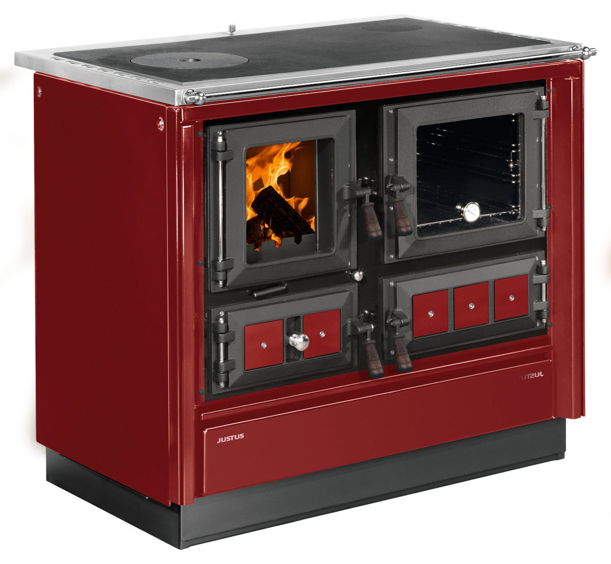 Justus Küchenofen Rustico-90 2.0 bordeaux | klimaworld.com
