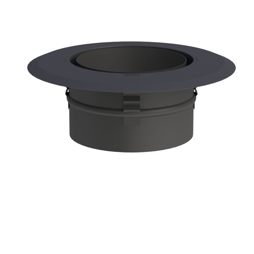 Jeremias Wandfutter mit Zentrierfeder/Wandrosette schwarz