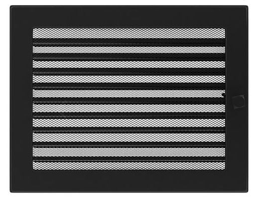 Lüftungsgitter Luftgitter mit Lamellen 22x30 cm, schwarz