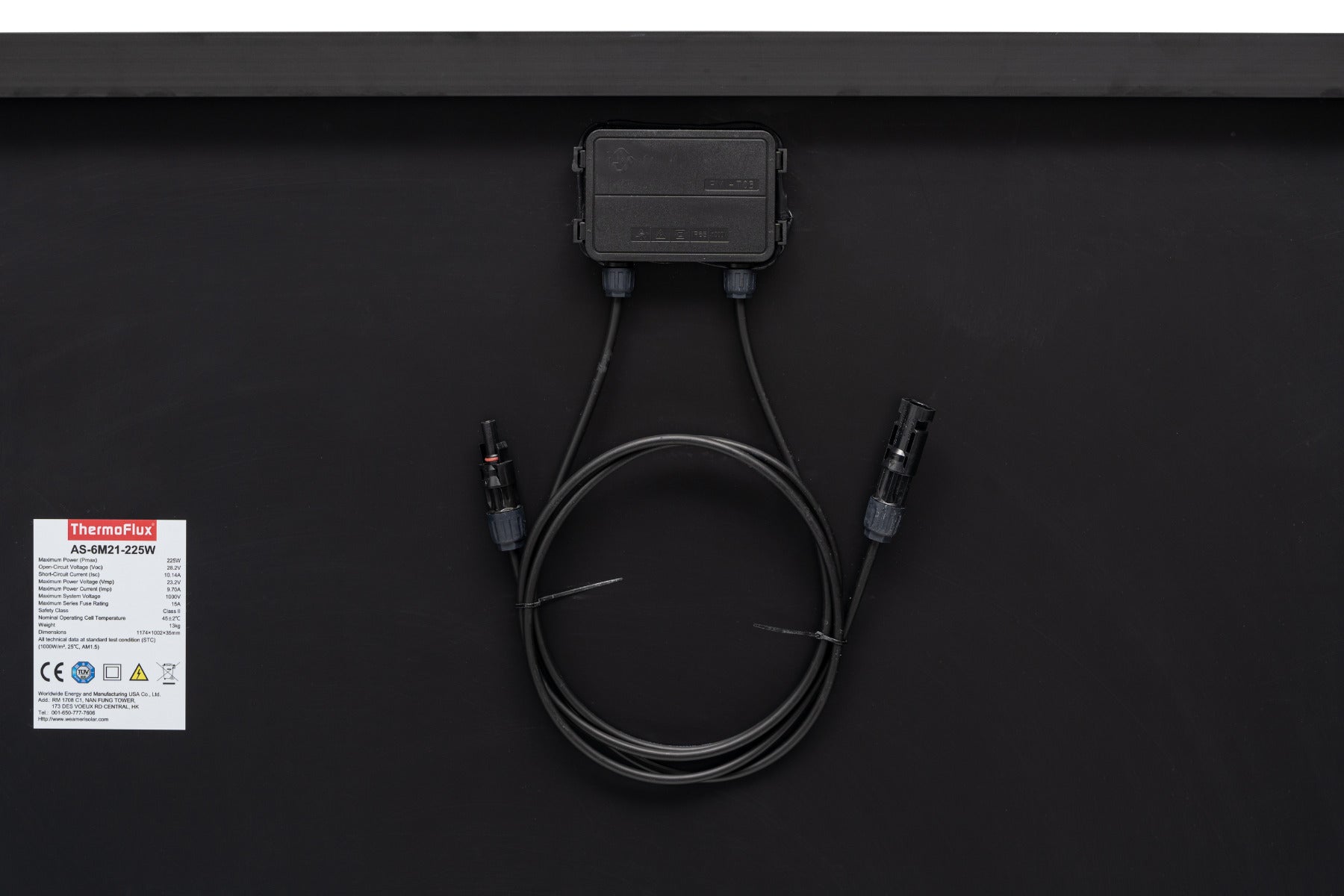 ThermoFlux Solarmodul AS-6M21 | monokristallin | 225 Watt | Anschlüsse