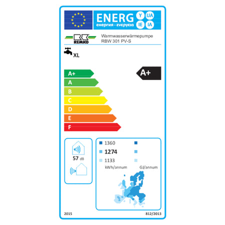 REMKO | Warmwasser-Wärmepumpe RBW 301 PV-S | 280-Liter-Speicher | 1,8 kW
