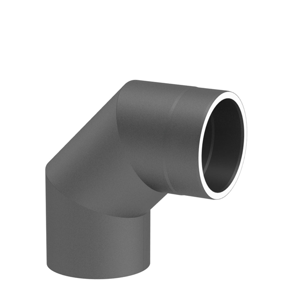 Jeremias Ofenrohr Winkel 90° ohne Tür | Gussgrau