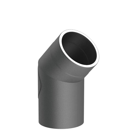 Jeremias Ofenrohr Winkel 45° mit Tür | Gussgrau