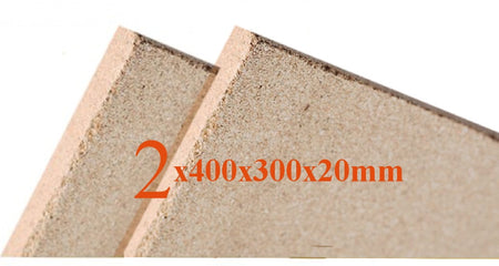 2x Vermiculite Brandschutzplatten | 400x300x20mm | Schamotte Ersatz