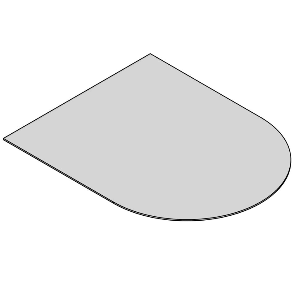 TermaTech | Bodenplatte halbrund | 800×1000×6 mm | Glas
