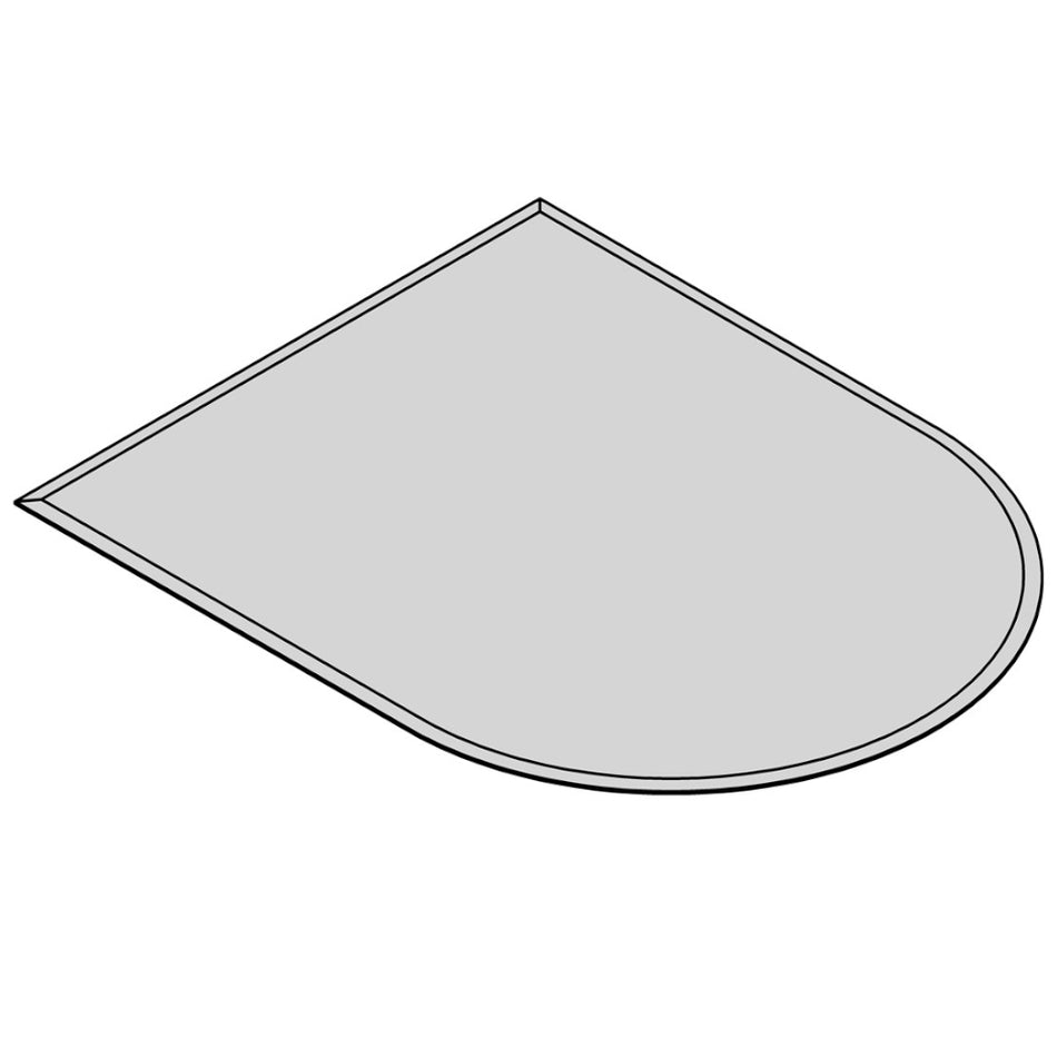 TermaTech | Bodenplatte Halbrund Facet | 800×1000×6 mm | Glas 