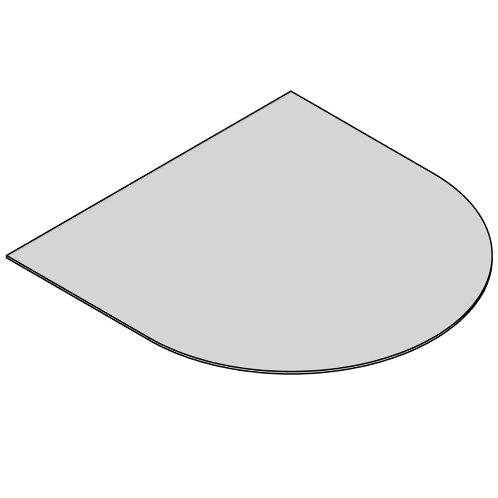 TermaTech | Bodenplatte Halbrund | 850×850×6 mm | Glas