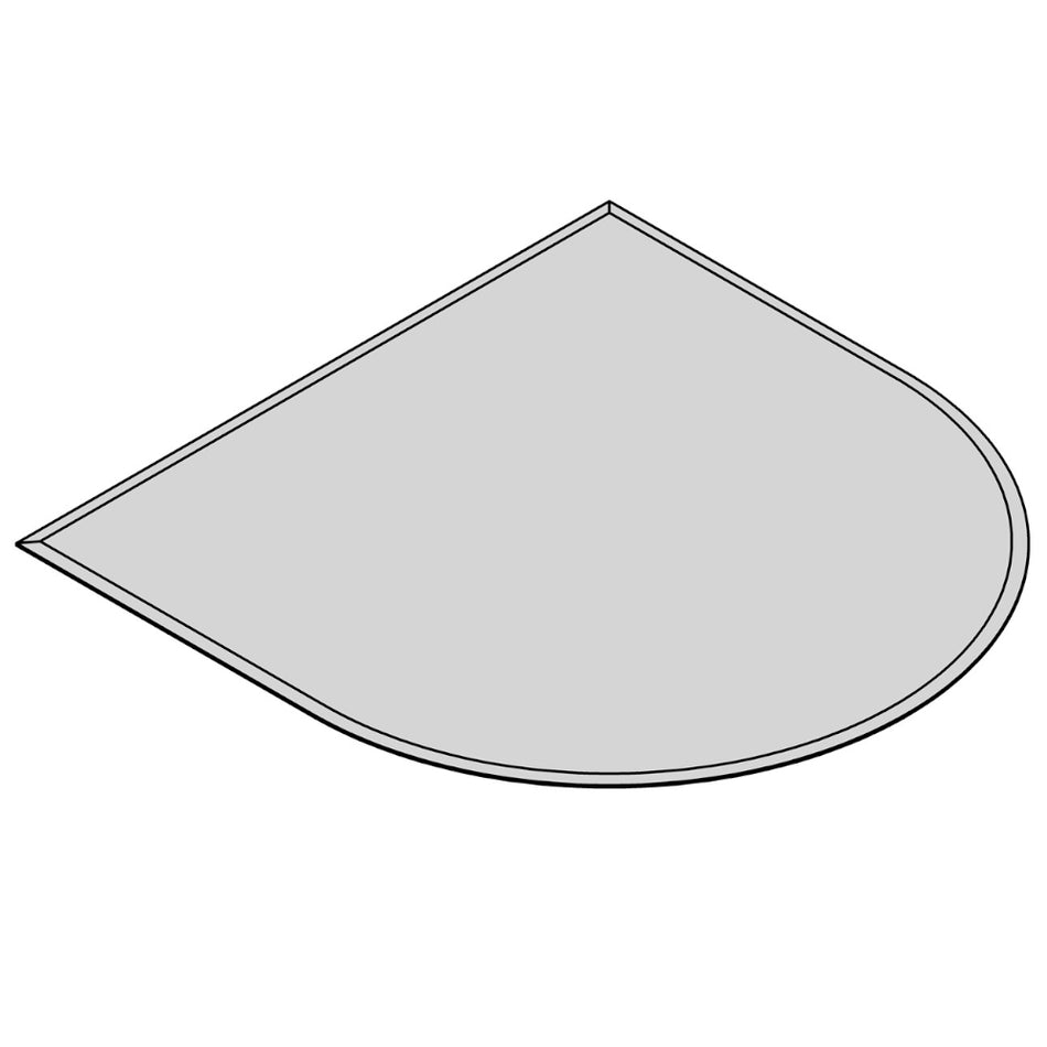 TermaTech | Bodenplatte Halbrund Facet | 1100×1100×6 mm | Glas 