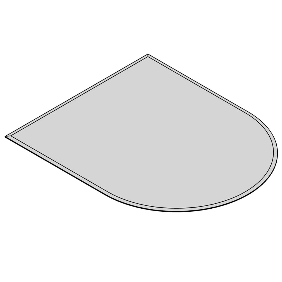 TermaTech | Bodenplatte Halbrund Facet | 1000×1200×8 mm | Glas 