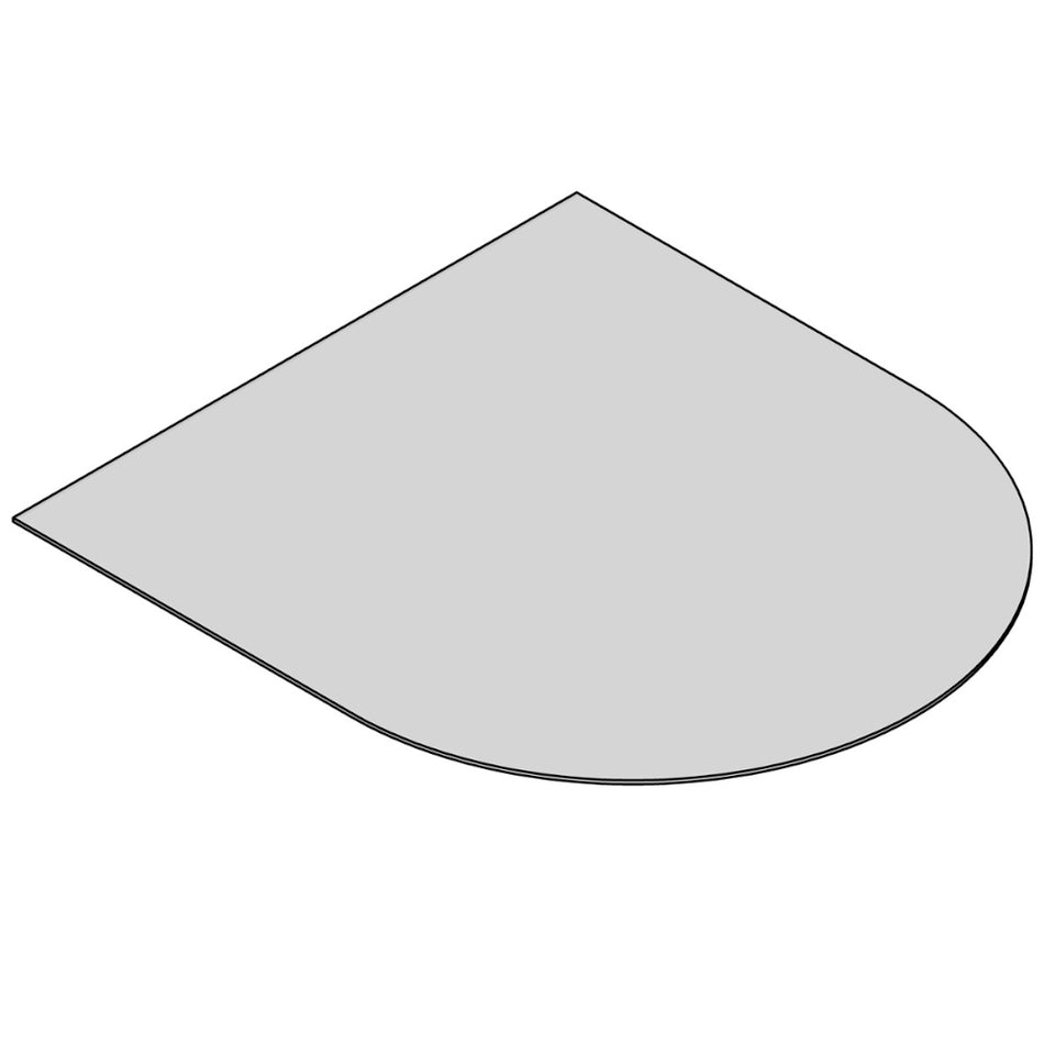 TermaTech | Bodenplatte Halbrund | 1000×1100×6 mm | Glas