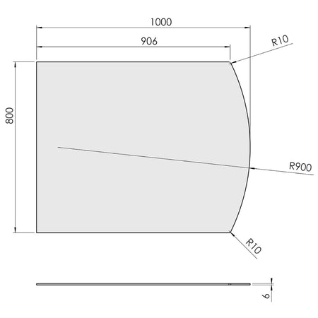 TermaTech | Glas-Bodenplatte | Segmentbogen | Größe wählbar