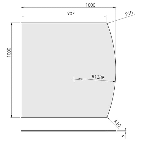 TermaTech | Glas-Bodenplatte | Segmentbogen | Größe wählbar