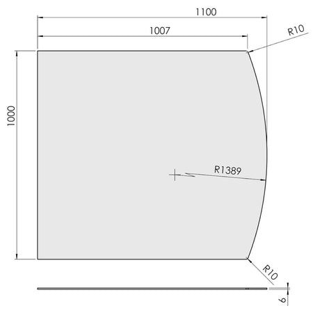 TermaTech | Glas-Bodenplatte | Segmentbogen | Größe wählbar