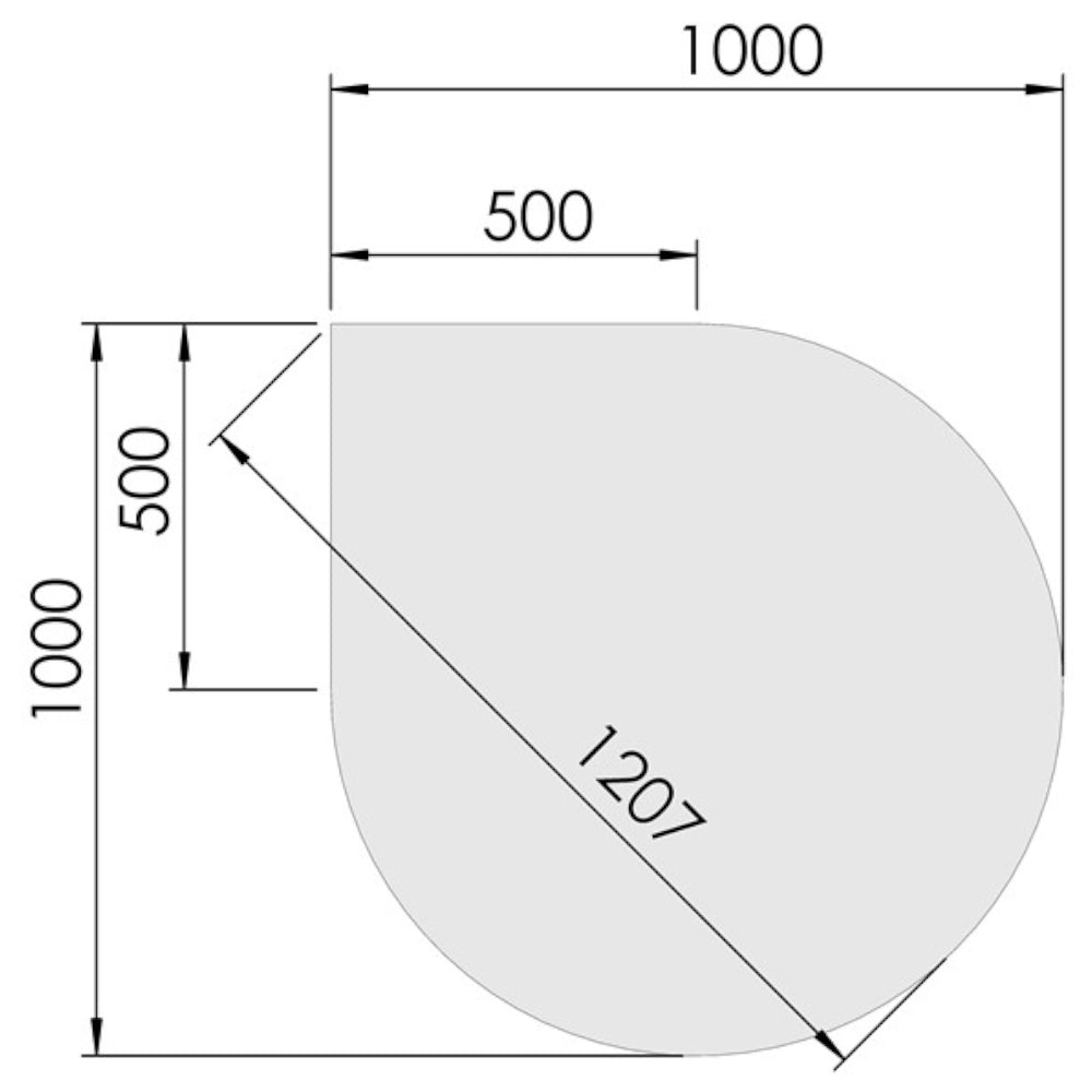 TermaTech | Glas-Bodenplatte | Tropfenform | Größe wählbar