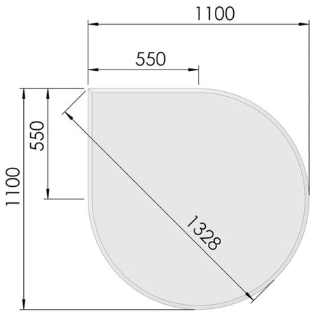 TermaTech | Glas-Bodenplatte | Tropfenform Facet | Größe wählbar