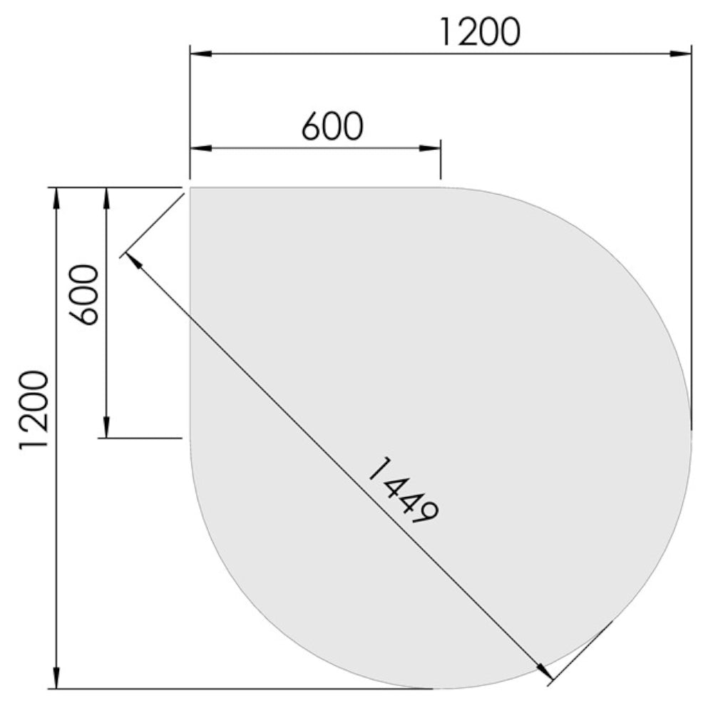 TermaTech | Glas-Bodenplatte | Tropfenform | Größe wählbar