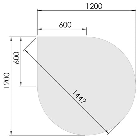TermaTech | Glas-Bodenplatte | Tropfenform | Größe wählbar