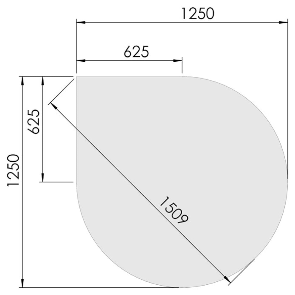 TermaTech | Bodenplatte Tropfen | 1250×1250×6 mm | Glas