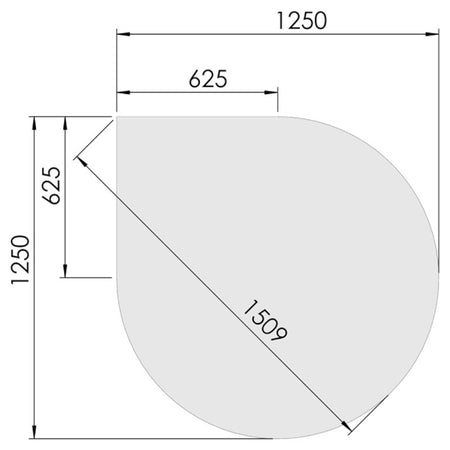 TermaTech | Glas-Bodenplatte | Tropfenform | Größe wählbar