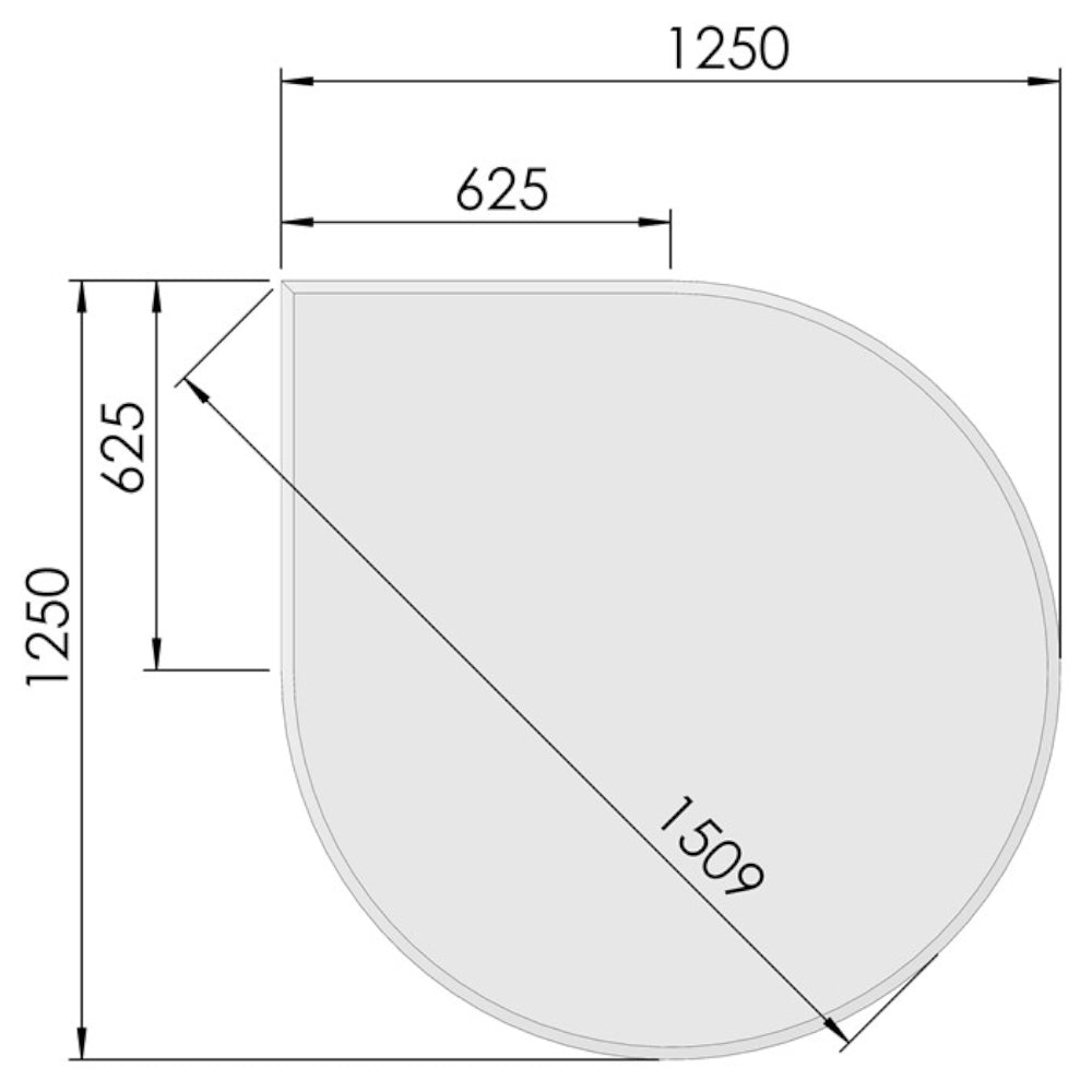 TermaTech | Bodenplatte Tropfen Facet | 1250×1250×6 mm | Glas