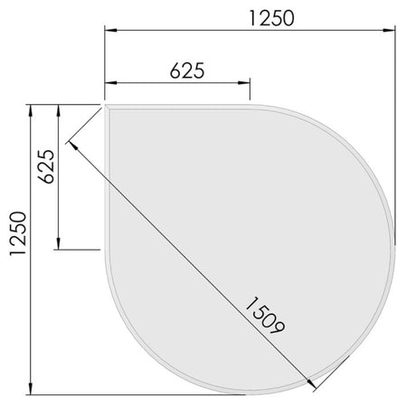 TermaTech | Bodenplatte Tropfen Facet | 1250×1250×6 mm | Glas