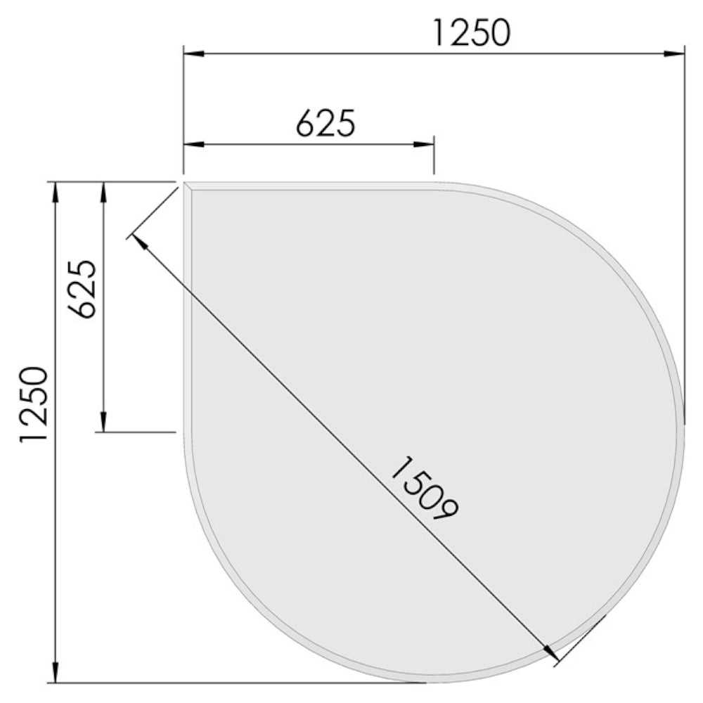 TermaTech | Bodenplatte Tropfen Facet | 1250×1250×8 mm | Glas