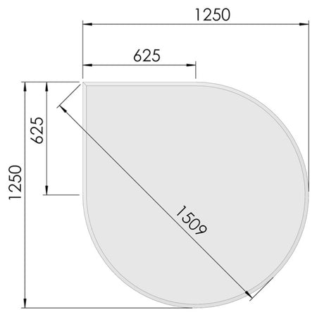 TermaTech | Bodenplatte Tropfen Facet | 1250×1250×8 mm | Glas