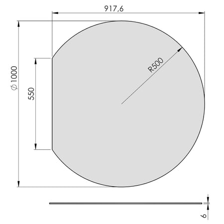 TermaTech | Glas-Bodenplatte | Kreisabschnitt | Größe wählbar