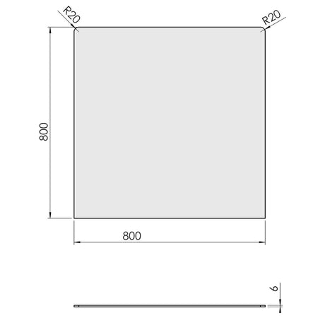 TermaTech | Bodenplatte Quadrat | 800×800×6 mm | Glas