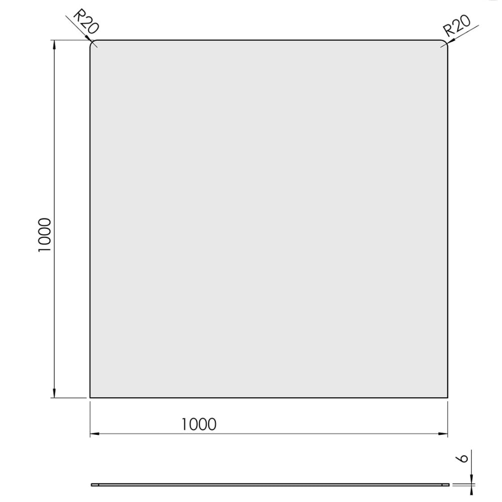 TermaTech | Glas-Bodenplatte | Quadrat | Größe wählbar