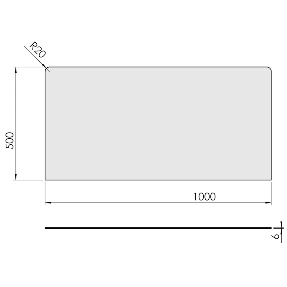 TermaTech | Glas-Bodenplatte | Rechteck | Größe wählbar