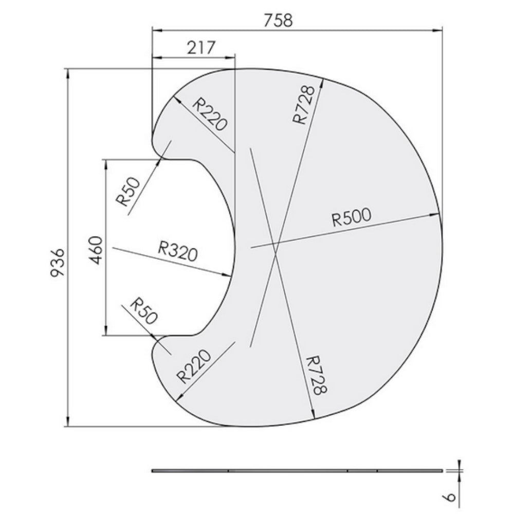 TermaTech | Formschnitt Glasplatte für Kaminöfen TT10/TT20/TT21/TT23