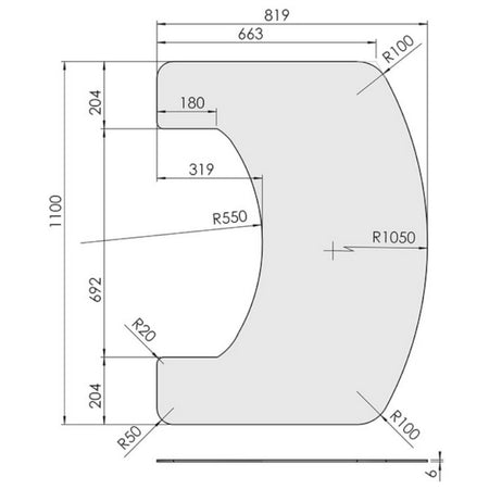 TermaTech | Form-Vorlegeglasplatte für Kaminofen TT22