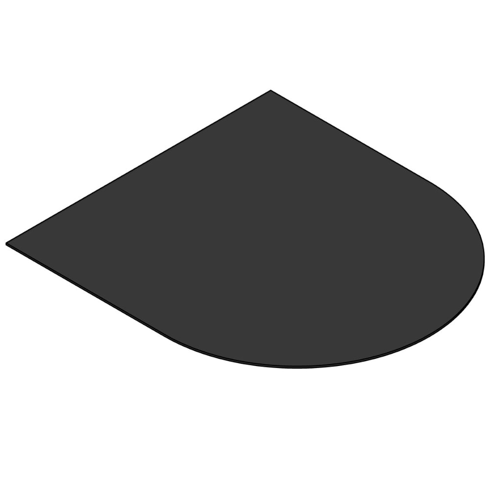 TermaTech | Bodenplatte Halbkreis | 990×1100×2 mm | Stahl | Schwarz