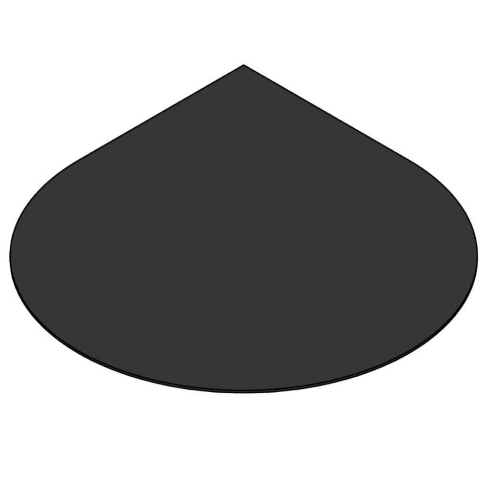 TermaTech | Bodenplatte Tropfen | 990×990×2 mm | Stahl | Schwarz