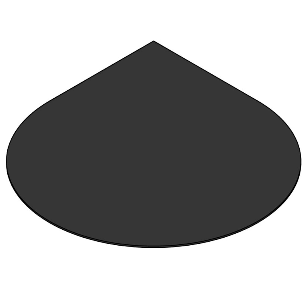 TermaTech | Bodenplatte Tropfen | 1240×1240×2 mm | Stahl | Schwarz