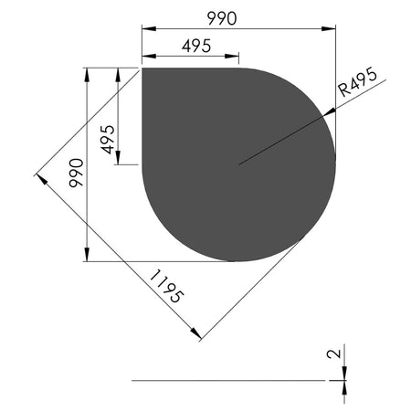 TermaTech | Bodenplatte Tropfen | 990×990×2 mm | Stahl | Schwarz