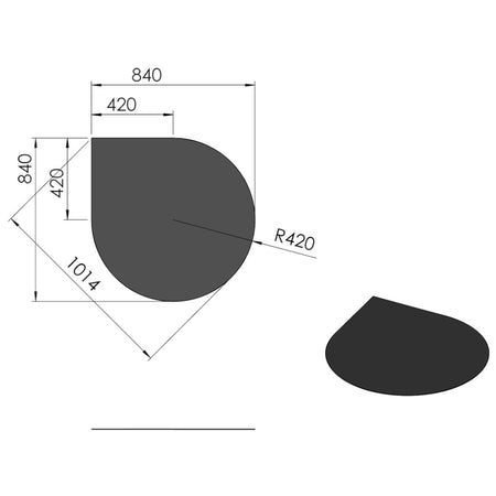 TermaTech | Stahl-Bodenplatte | Tropfenform Schwarz | Größe wählbar