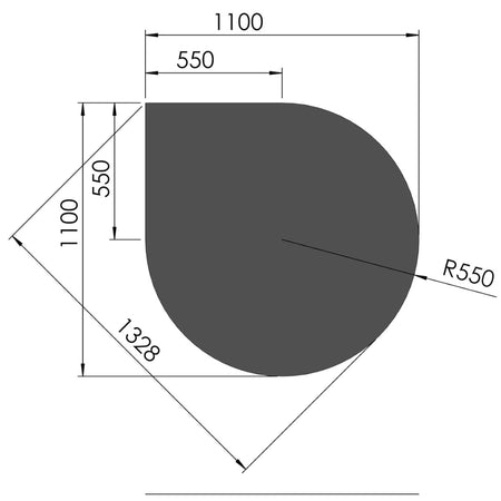 TermaTech | Bodenplatte Tropfen | 1100×1100×2 mm | Stahl | Schwarz