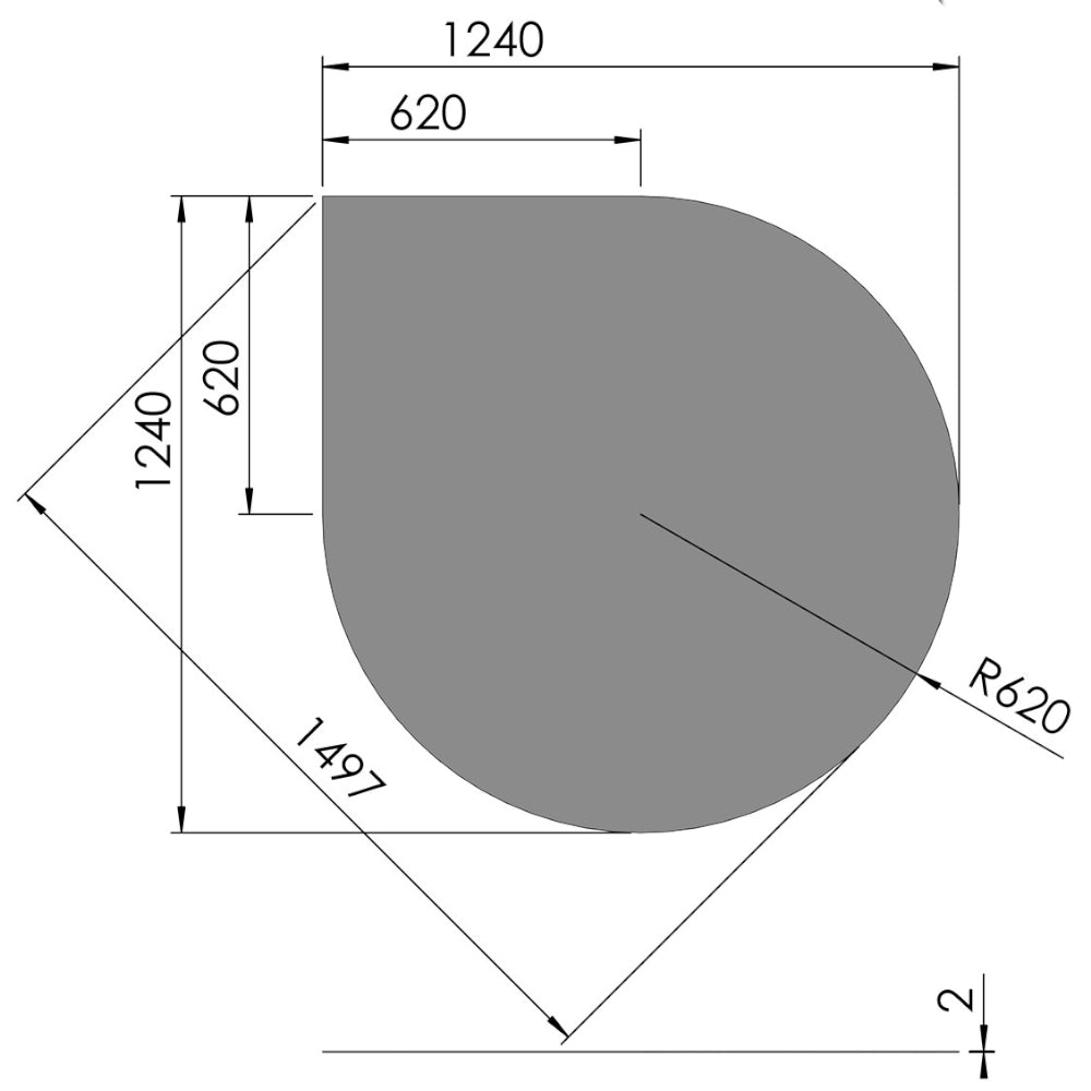 TermaTech | Bodenplatte Tropfen | 1240×1240×2 mm | Stahl | Hellgrau