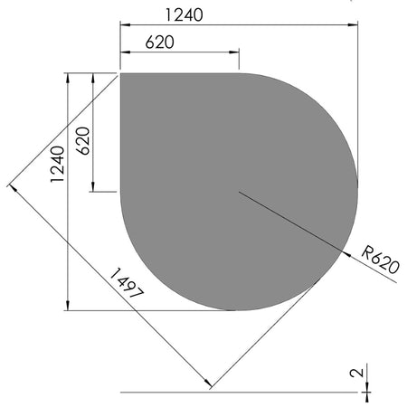 TermaTech | Bodenplatte Tropfen | 1240×1240×2 mm | Stahl | Hellgrau