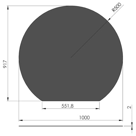 TermaTech | Stahl-Bodenplatte | Kreisabschnitt Schwarz | Größe wählbar