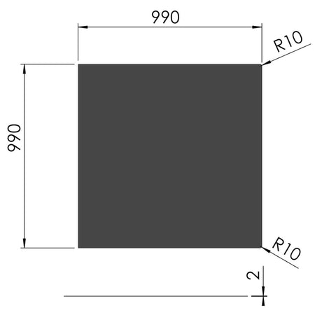 TermaTech | Stahl-Bodenplatte | Quadrat Schwarz | Größe wählbar