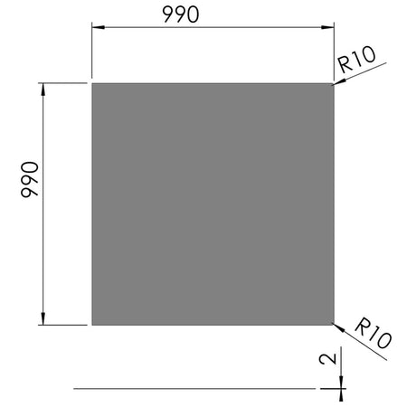 TermaTech | Bodenplatte Quadrat | 990×990×2 mm | Stahl | Hellgrau
