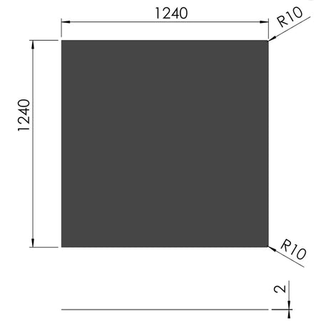 TermaTech | Stahl-Bodenplatte | Quadrat Schwarz | Größe wählbar