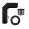 Kaminoflam Winkelrohr-Set mit Wandfutter und Rosette Ø150 mm schwarz
