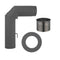 #Kaminoflam Winkelrohr-Set mit Wandfutter und Rosette Ø150 mm gussgrau | B-Ware